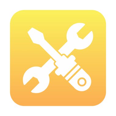 İngiliz anahtarı ve tornavida ikonu. Web için araç vektör simgesinin özet çizimi                              