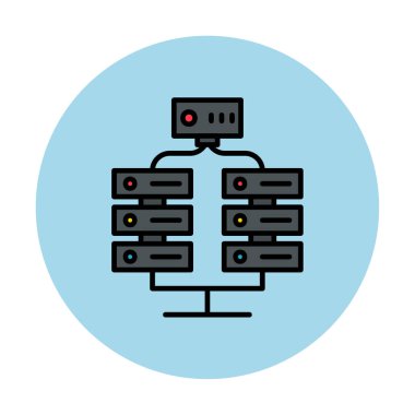Ağ sunucu simgesinin vektör illüstrasyon tasarımı