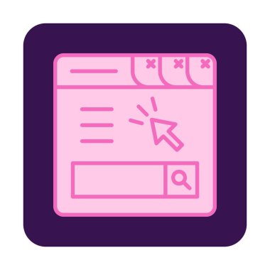 Basit web sayfası simgesi, vektör illüstrasyonu