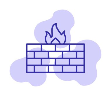 Şömine simgesinin vektör illüstrasyonu 