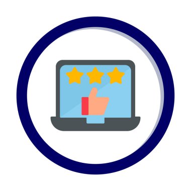 Geri besleme vektörü glifin düz simgesi. İyi İnceleme konsepti                    