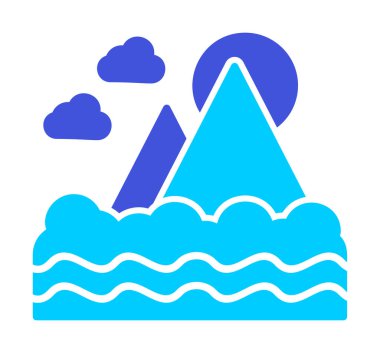 Fuji Dağı simgesi, veteriner illüstrasyonu 