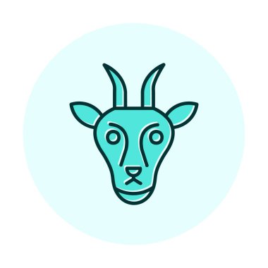 Keçi başı düz vektör simgesi 