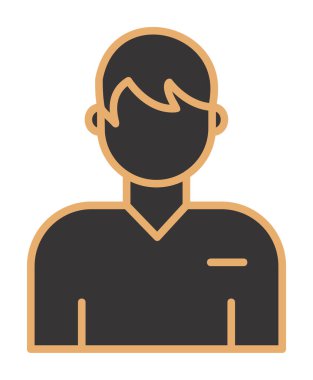 Erkek kullanıcı simgesi. Vektör çizim