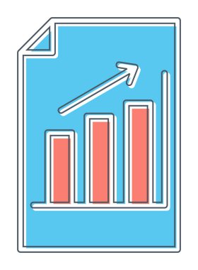 büyüyen grafik, bar grafiği vektör çizimi