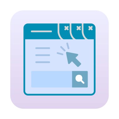 Basit web sayfası simgesi, vektör illüstrasyonu