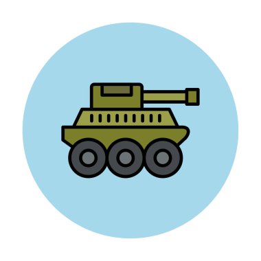  Basit askeri tank vektör simgesi 
