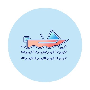 Basit Motorboat simgesi, vektör illüstrasyonu