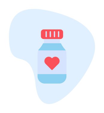 Vitamin şişesi simgesi, vektör illüstrasyonu