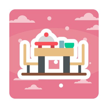 Basit ziyafet simgesi, vektör illüstrasyonu