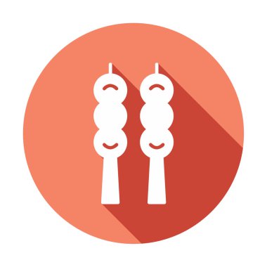 Dango tatlı ikonu, Japon mutfağı, vektör illüstrasyonu 