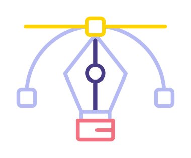 Basit kalem aracı simgesi, vektör illüstrasyonu