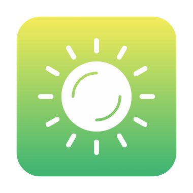 Güneş düz simge vektör çizim