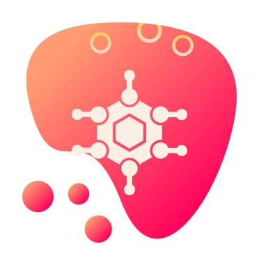 Basit Nanoteknoloji simgesi, vektör illüstrasyonu