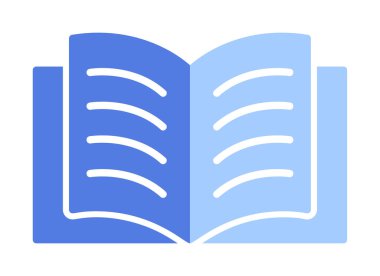Basit düz ağ Açık Kitap ikonu vektör tasarımı