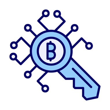 düz Şifreleme Anahtarı simgesi. vektör illüstrasyonu.