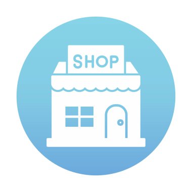 dükkan inşa simgesi, vektör illüstrasyonu basit tasarım