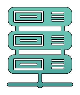 Veri sunucu simgesinin vektör illüstrasyonu 