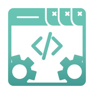 Basit programlama kodu optimizasyon simgesi, vektör illüstrasyonu