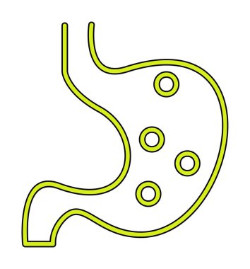 İnsan mide ikonu. Beyaz arkaplanda izole edilmiş web tasarımı için İnsan mide vektörü simgesi