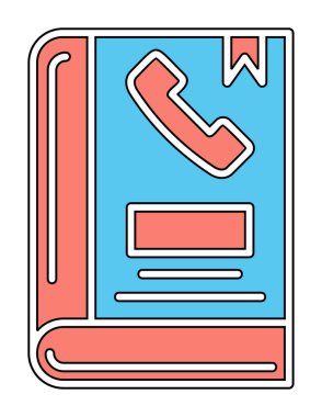 Telefon Rehberi düz simgesi, vektör çizim
