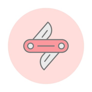 İsviçre bıçak ikonu vektörü beyaz arkaplanda izole edildi 