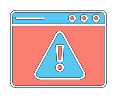 Basit Web Uyarı simgesi, vektör illüstrasyonu