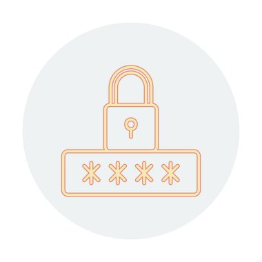 Basit Parola simgesi, vektör illüstrasyonu