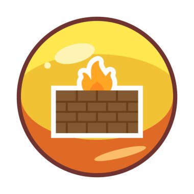 Şömine simgesinin vektör illüstrasyonu 