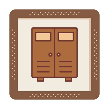 Lockers web simgesi, vektör illüstrasyonu                