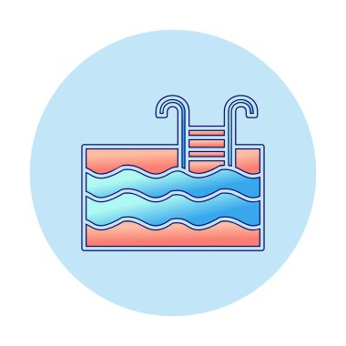  yüzme havuzu ikonu vektör illüstrasyonu