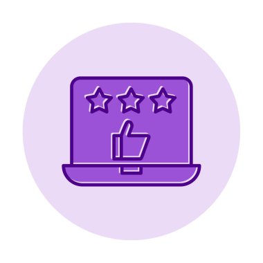 Geri besleme vektörü glifin düz simgesi. İyi İnceleme konsepti                    