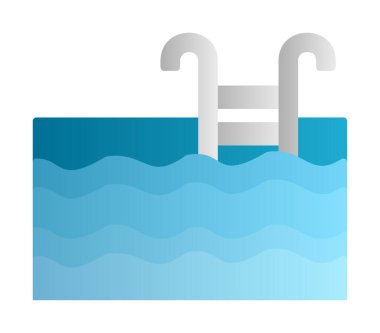  yüzme havuzu ikonu vektör illüstrasyonu