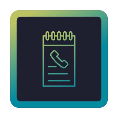 Beyaz arkaplanda telefon rehberi ikonu vektör çizimi