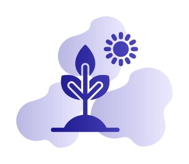 Biyoloji Bitki ana hatları simgesi beyaz arkaplanda izole edildi