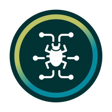 Basit dijital virüs simgesi, vektör illüstrasyonu