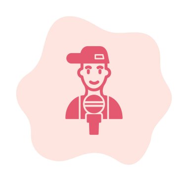 Mikrofonlu rapçinin vektör çizimi 