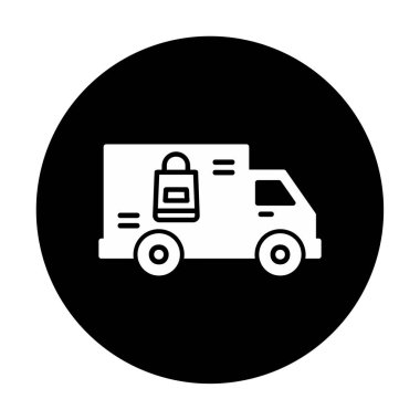 Teslimat kamyonu vektör simgesi modern basit illüstrasyon                        