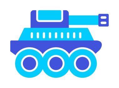  Basit bir askeri tank vektör simgesi 