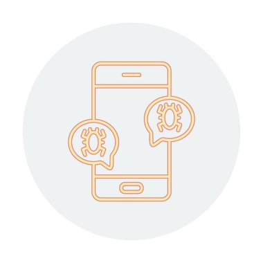 akıllı telefon virüslerle enfekte, vektör illüstrasyonu basit tasarım