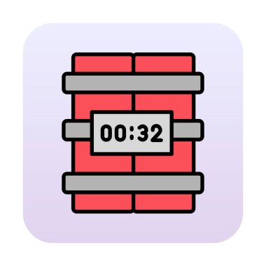 Zaman bombası ikonu vektör illüstrasyonu.