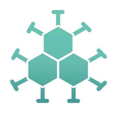 Basit molekül simgesi, vektör illüstrasyonu
