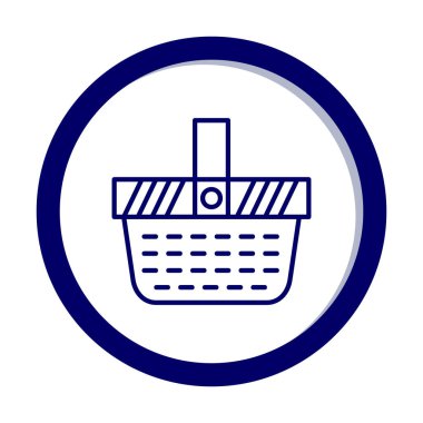 piknik sepeti web simgesi, vektör illüstrasyonu 