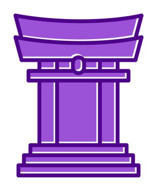 Basit Japon Tori Kapısı simgesi, vektör illüstrasyonu