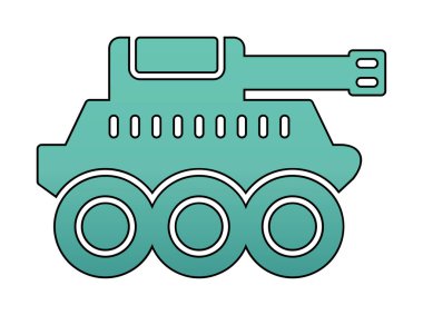  Basit bir askeri tank vektör simgesi 