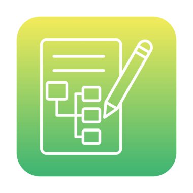 Kalem simgesi ile yazma Planı, vektör illüstrasyonu basit  