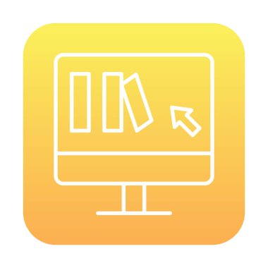 Basit Çevrimiçi Kitap satın alma simgesi, vektör illüstrasyonu