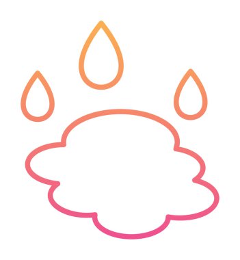 Su damlaları ve su birikintisi ikonu, veteriner illüstrasyonu 