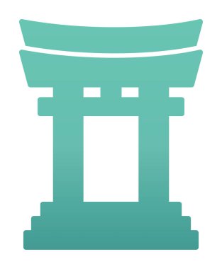 Basit Japon Tori Kapısı simgesi, vektör illüstrasyonu