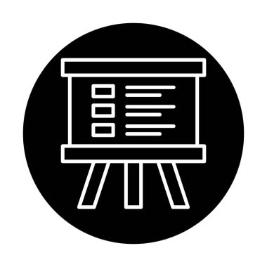 Üniversite Sunum ikonu vektör illüstrasyonu 